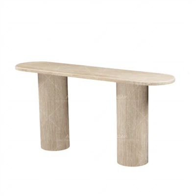 Tavertine Top Console Table
